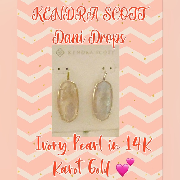 NWT KENDRA SCOTT Dani 14kGold Drops-Ivory Pearl - Picture 3 of 5